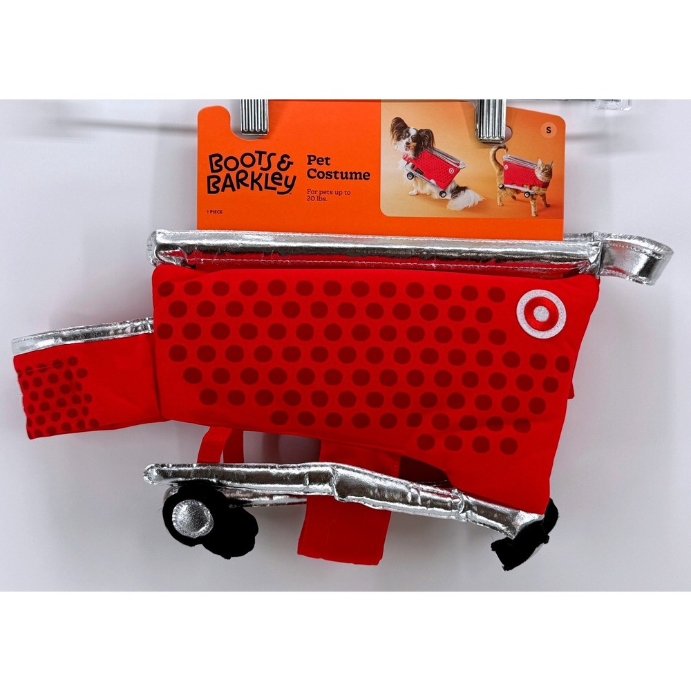 Boots & Barkley Target Shopping Cart Pet Costume Small Dog Cat Red Silver NEW